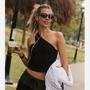 Free People Movement Crossroads Cropped Cami in Black Size XS NWT